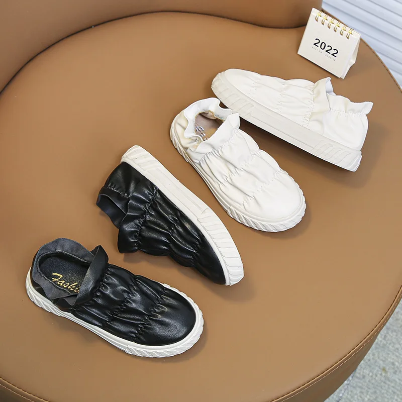 

Брендовые дизайнерские детские кроссовки, модная плиссированная детская обувь с ракушкой для девочек, обувь для отдыха на плоской подошве, ...