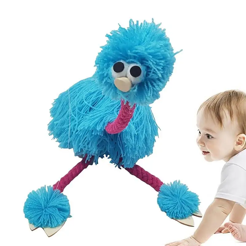 

HOT SALE Funny Muppets Toys Hand Finger Ostrich Wooden Marionette Toy Joint Activity Doll Vintage Classic Traditions Toys Gift