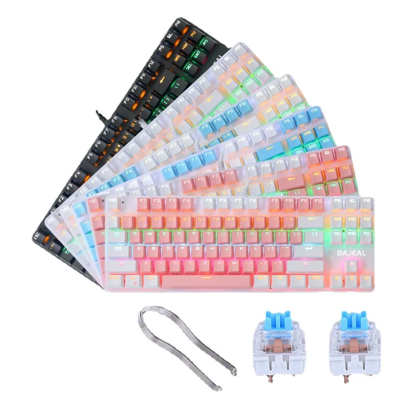 Купи Gaming Mechanical Keyboard 87 keys Game Anti-ghosting Blue Switch RGB Backlit Wired Keyboard For Gamer Laptop PC за 1,892 рублей в магазине AliExpress