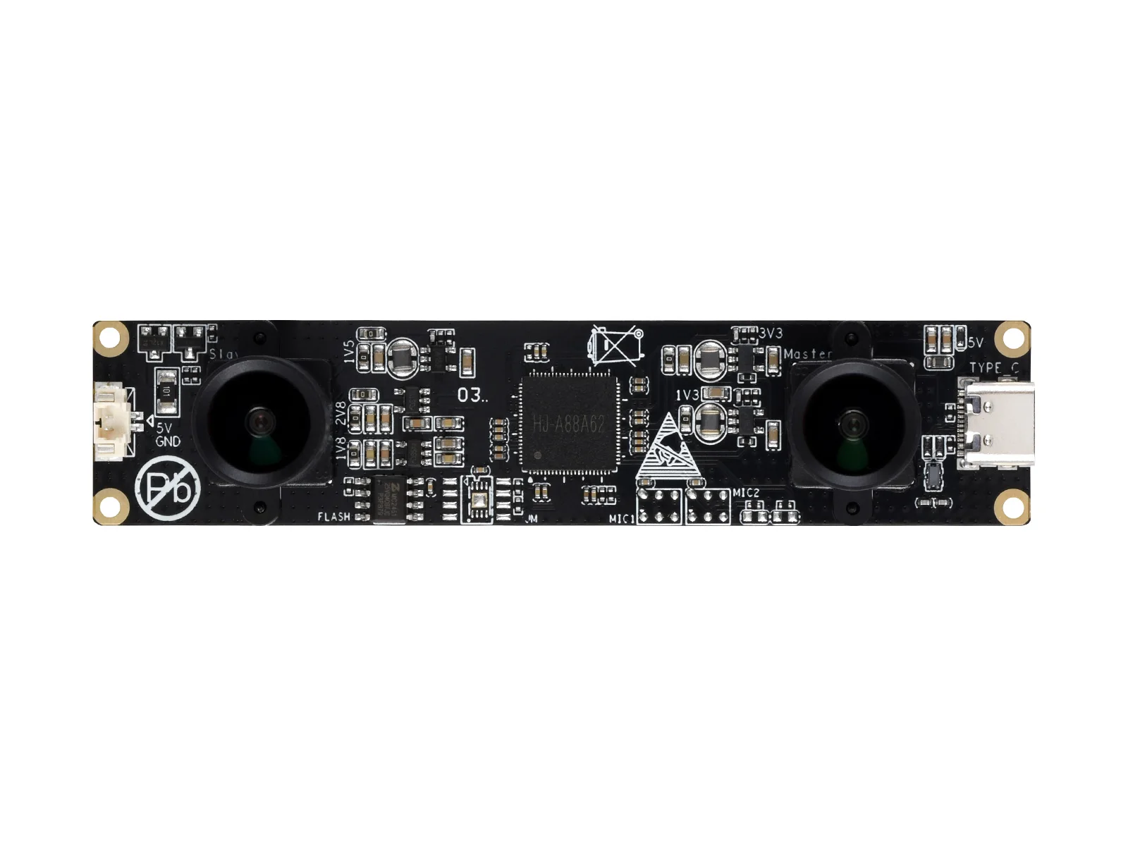 Фото Waveshare OS02G10 2-мегапиксельный стерео USB-модуль камеры с микросхемой датчика OS02G10 без искажений объективов №3
