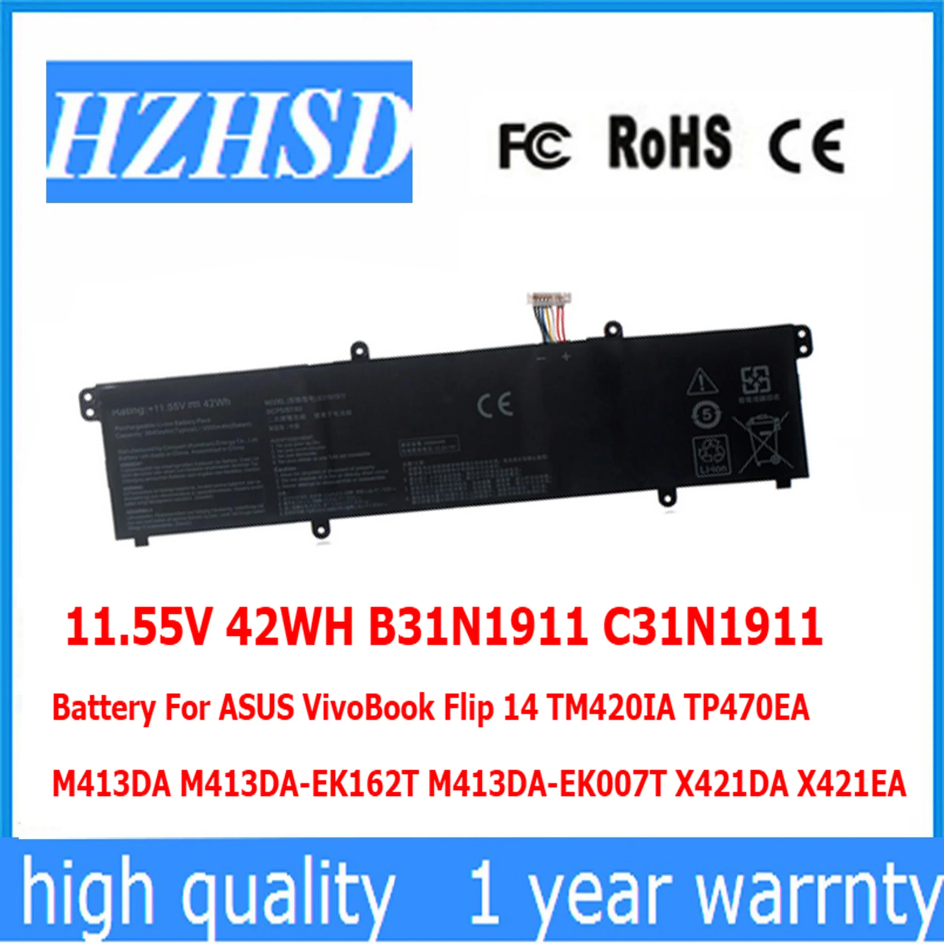 11 55 В 42 Вт H B31N1911 C31N1911 Аккумулятор для ASUS VivoBook Flip 14 TM420IA TP470EA M413DA M413DA-EK162T M413DA-EK007T X421DA