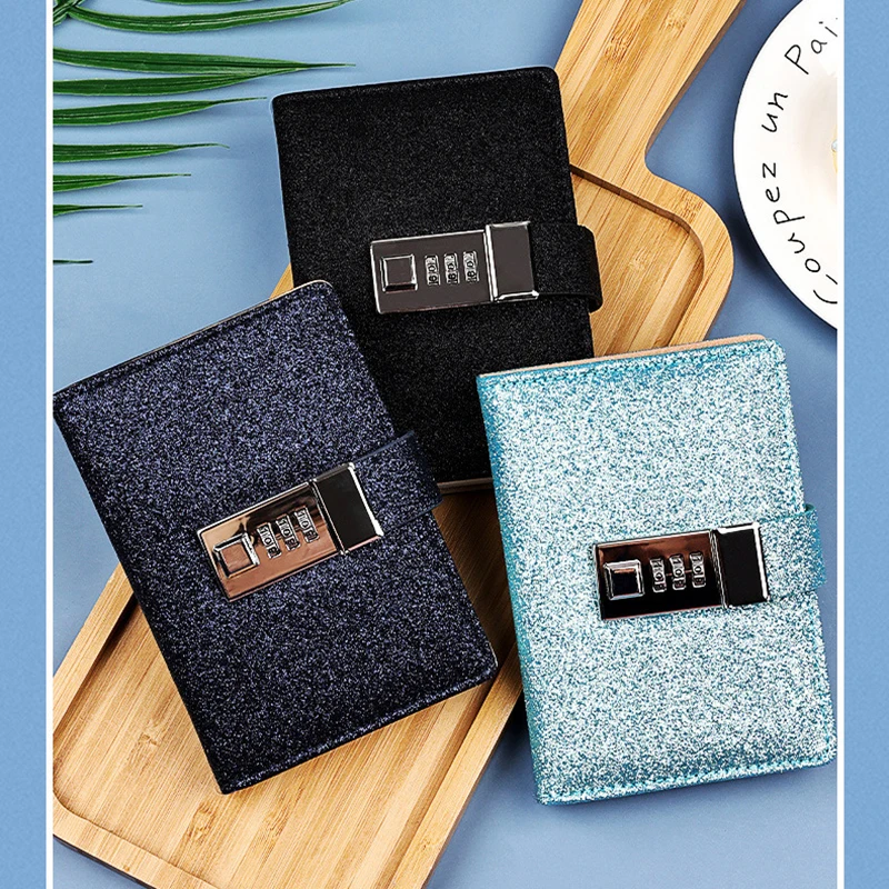 

Блокнот с кодовым замком A7 2022, яркий кожаный Матовый маленький дневник с высокой яркостью, портативный планировщик, школьный блокнот для за...