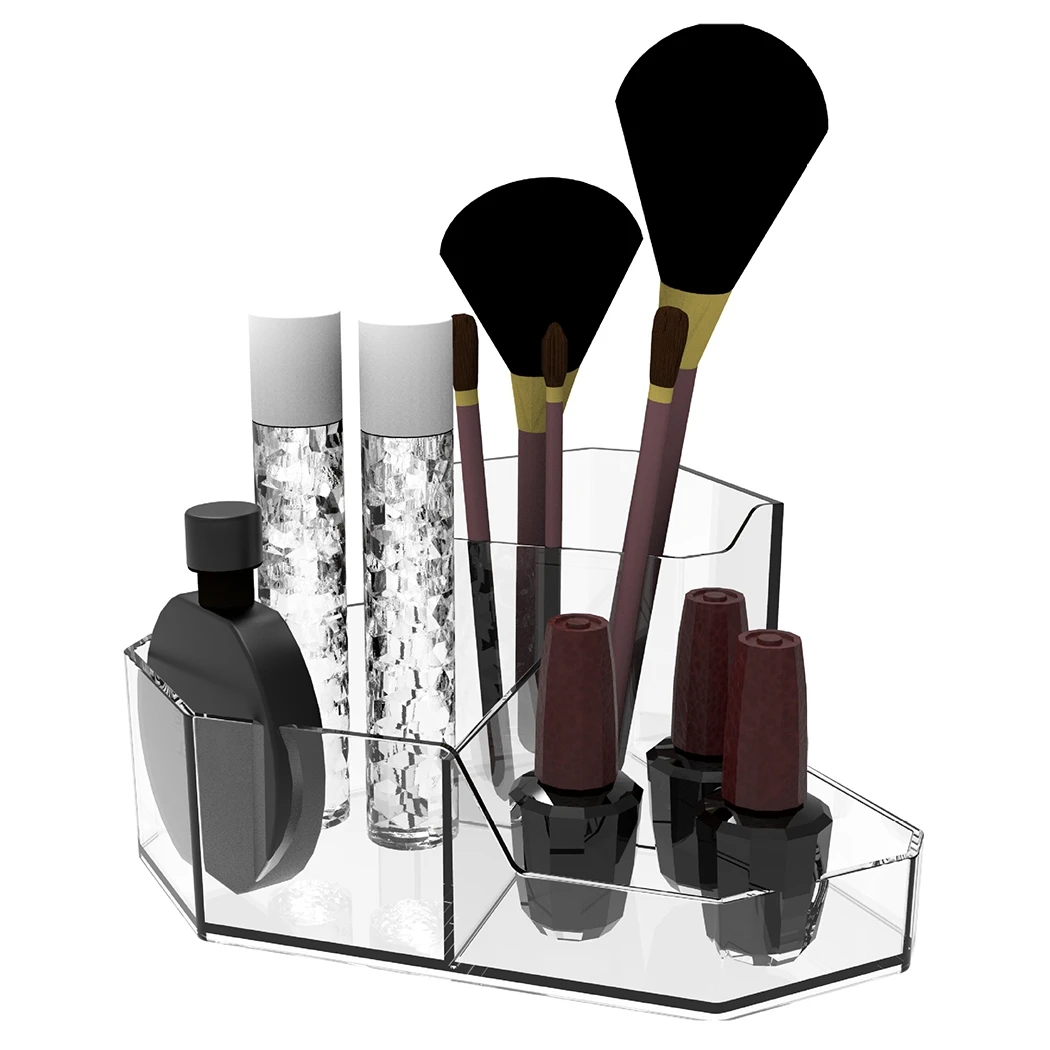 

Прозрачная акриловая подводка для глаз с 3 отделениями, держатель для карандашей, подставка для макияжа, органайзер, полка для кистей для ма...