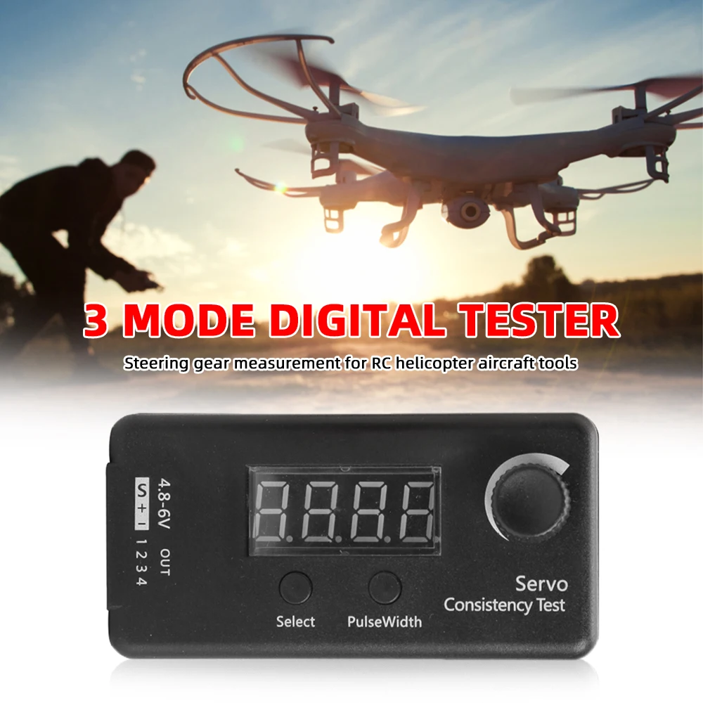 

3 Modes Mini Servo Tester Digital DC4.8-6V Accurate PPM Consistency Measurement for RC Helicopter Airplane Steering Gear CarTool