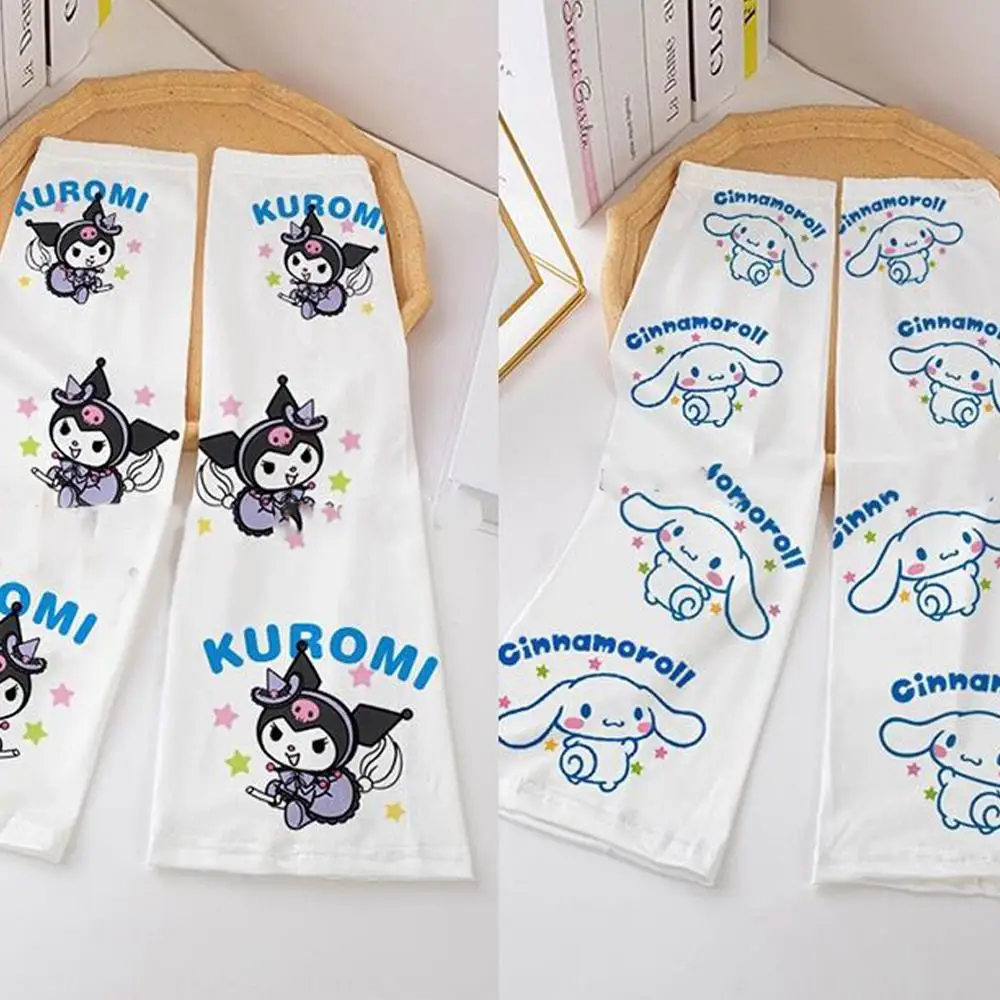 

Аниме кавайный свободный ледяной Шелковый рукав Sanrioed Cinnamoroll Kuromi солнцезащитный ледяной рукав женский студенческий УФ-защита летний подаро...