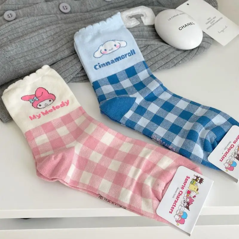 Носки Sanrio Hello Kitty Kawaii Melody Kuromi милые детские хлопковые теплые носки с героями