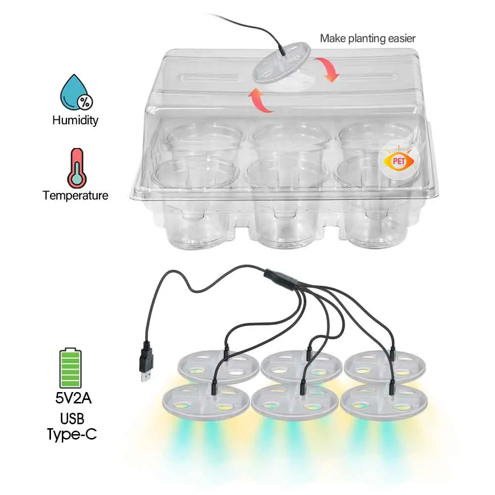 Плантатор для домашнего сада 6 чашек прорастания семян