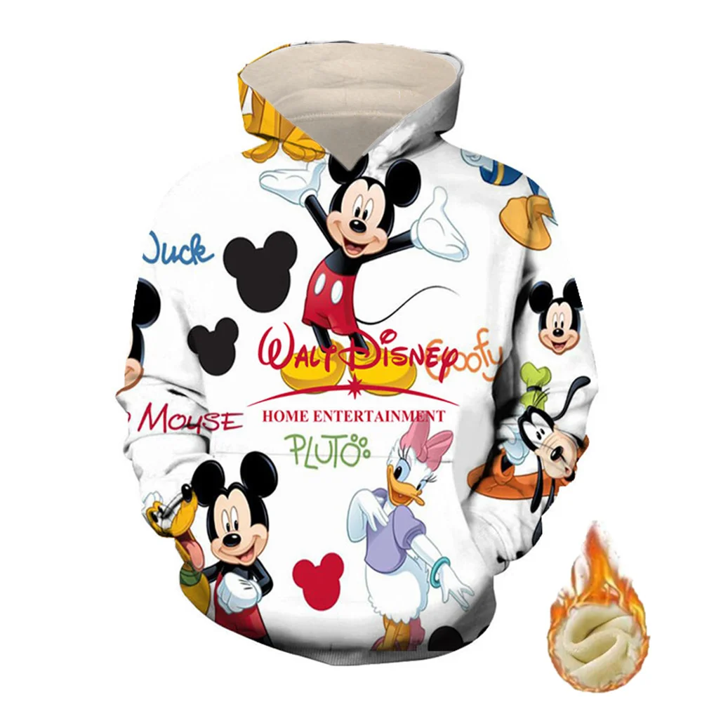 

Disney Mickey Minnie 3D Printed Winter Thicker Hoodie Unisex Casual Coat Tracksuit Warm Fleece Jacket Pullover fashion sweatshit