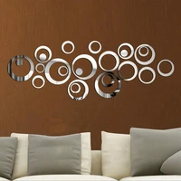 24pcslot diy 3d circles acrylic mirror wall sticker crystal mural decal home decor living room mirrored home decorative sticker