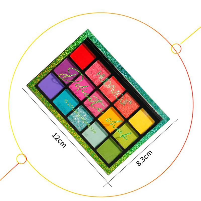 Неоновые тени для век палитра макияжа 15 мерцающие блестящие матовые оттенки Matellic