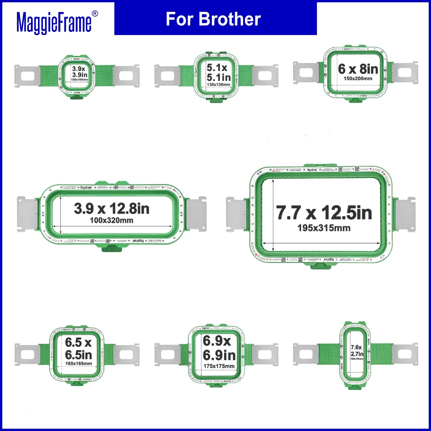 Фото Магнитные пяльцы Brother для PRS100/VR, Entrepreneur ProX 1055X/PR680W, PR1050X, PR1000, PR650 и других моделей. Вышивальные машины Brother №1