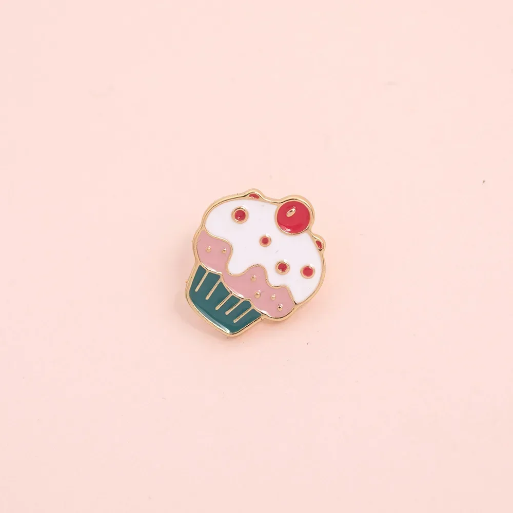 Food Enamel Pins Ice Cream Cake Strawberry Lollipop Charms Bag Brooch DIY Badges Denim Lapel Pin Jewelry Gift for Friend