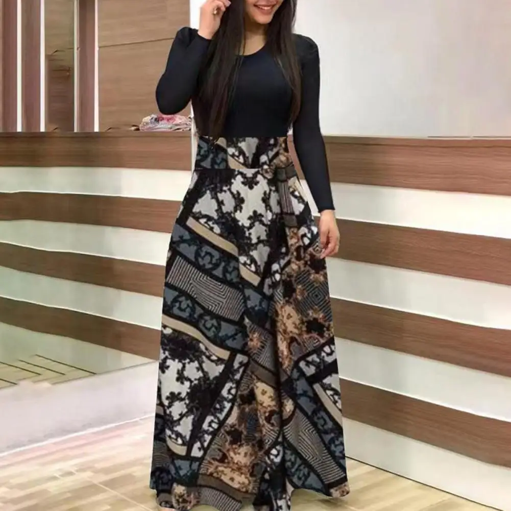 

Stylish Maxi Dress Round Neck Spring Autumn Wedding Dress Temperament Slim-fitting Tight Dress