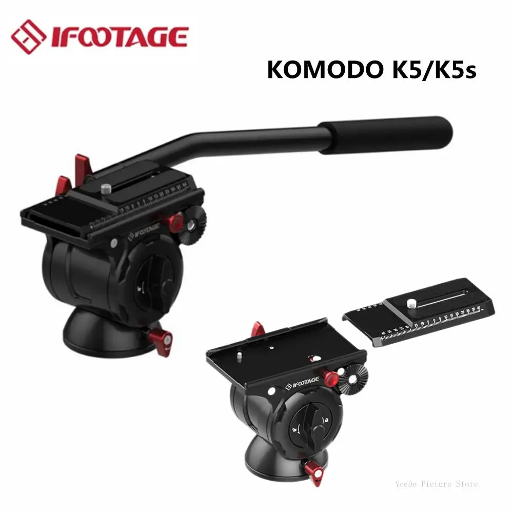 Штатив для видеокамеры iFootage KOMODO K5s, легкий панорамный штатив с плавающей головкой, гидравлическое демпфирование, штатив для цифровой зеркальной камеры
