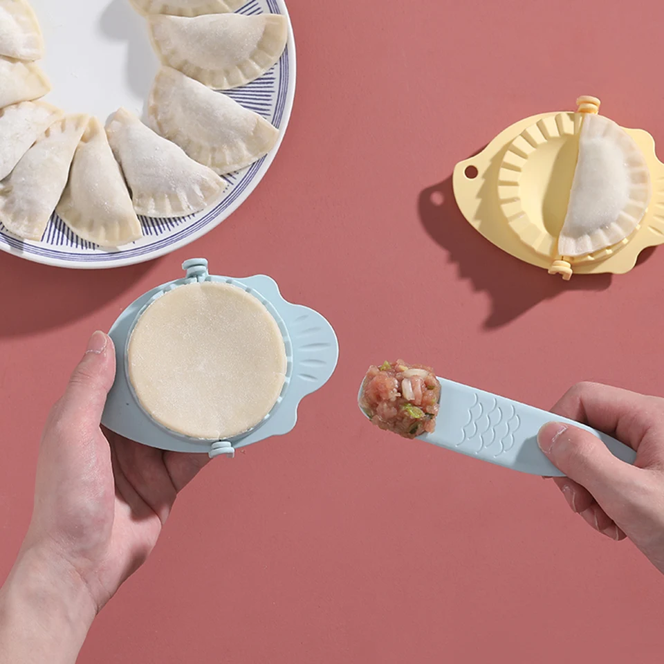 

2021 New DIY Dumplings Maker Tool Wheat Straw Jiaozi Pierogi Mold Dumpling Mold Clips Baking Molds Pastry Kitchen Accessories