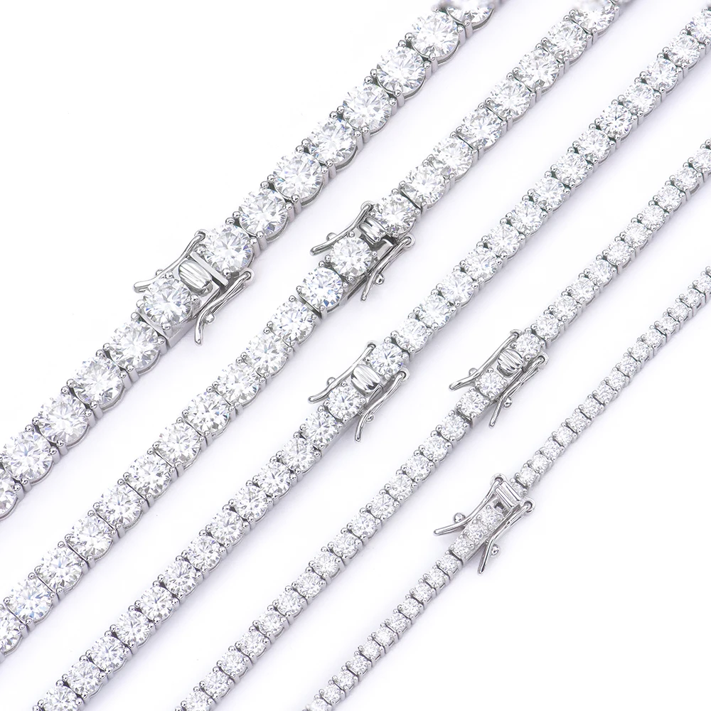 Браслет H ip Hop из серебра 925 пробы с муассанитом моссанит и бриллиантом для мужчин