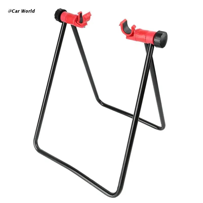 

6XDB Foldable Bicycle Stand Triangle Vertical Floor Parking Rack Steady Wheel Holder