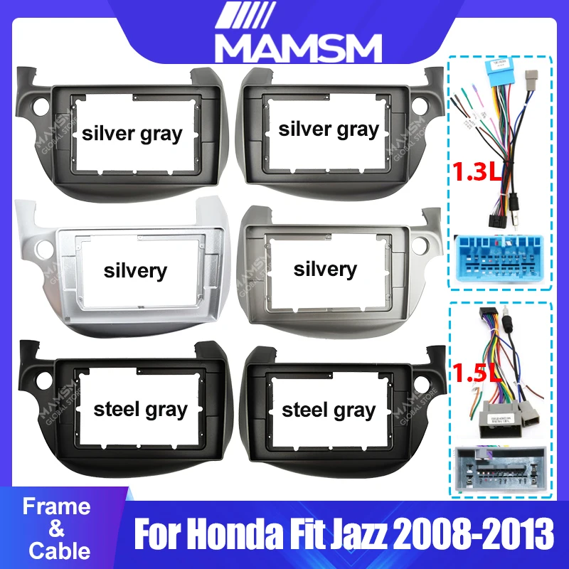 Фото Для HONDA/FIT/JAZZ 2008-2013 автомобильное радио android фасция мультимедийный компакт-диск видео аудио стерео панель рамка жгут проводов №1