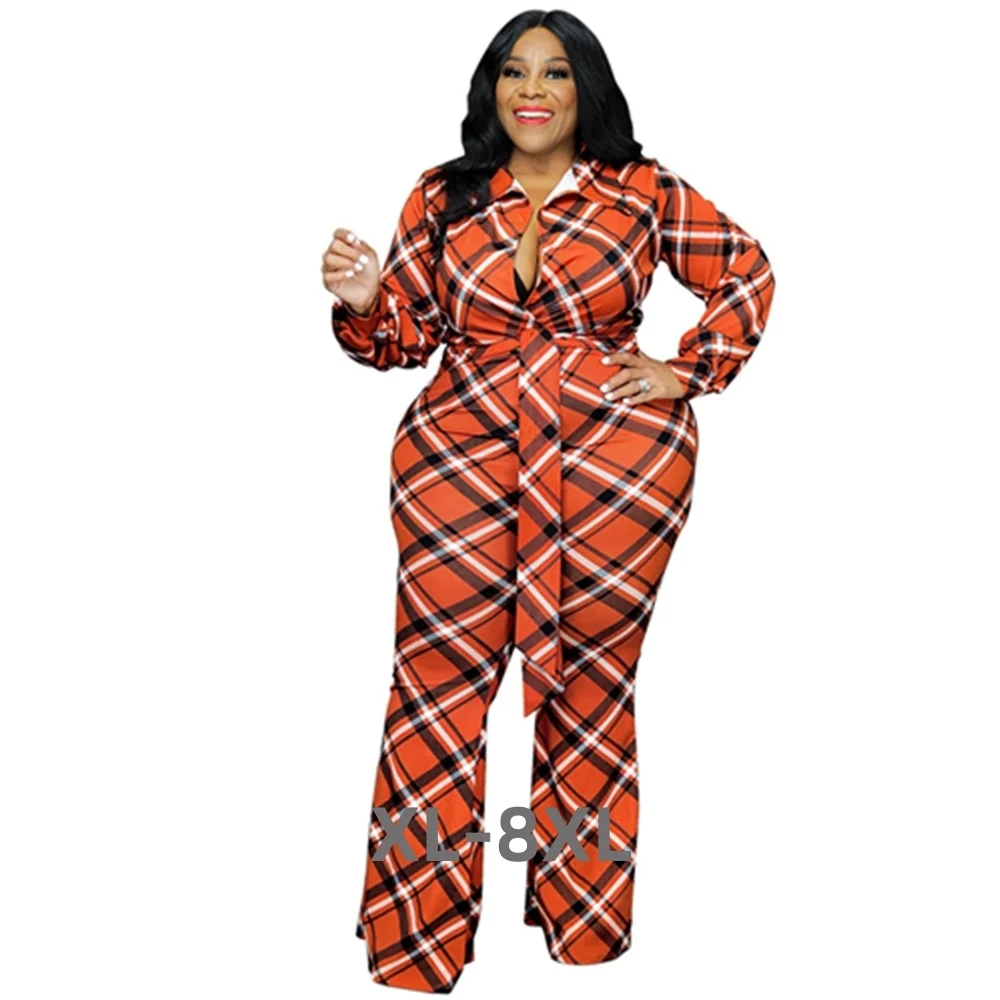 

Plus Size Plain Pattern Fashion Jumpsuit Women's Long Sleeved Winter Clothing Wide Leg Women's Clothing 3xl 4xl 5xl 6xl