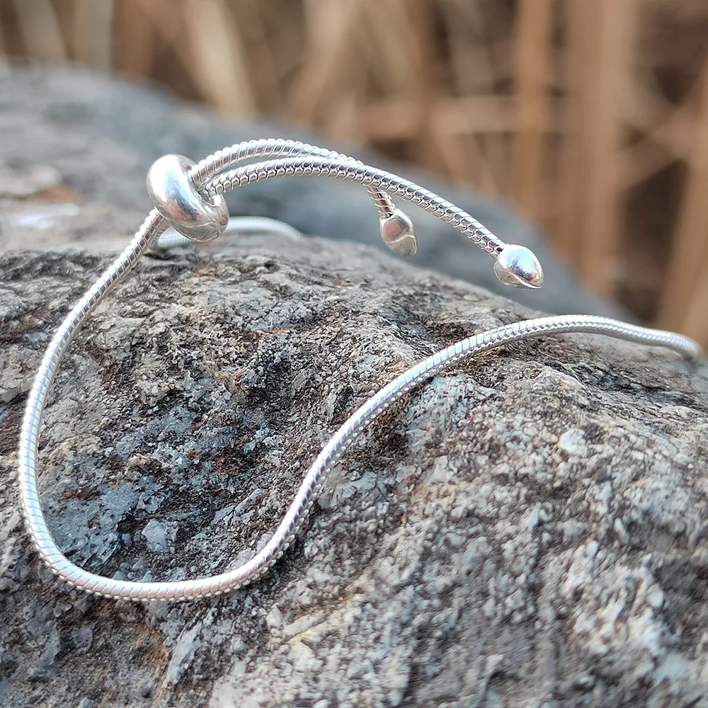 

Женский Регулируемый браслет из серебра 925 пробы с бусинами