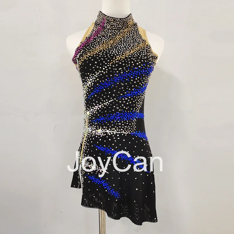 Платье для катания на коньках JoyCan стрейчевая танцевальная одежда из черного