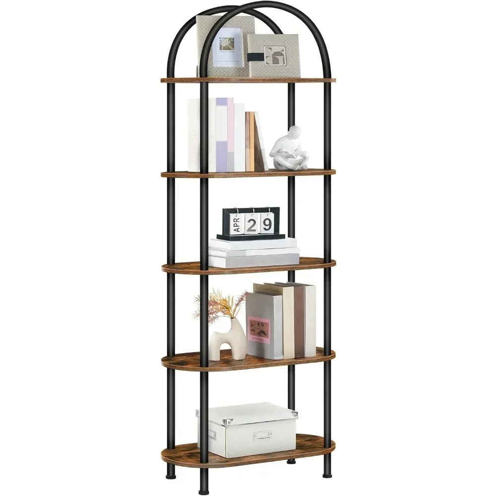 Книжная полка 5-уровневая промышленный книжный шкаф изогнутый высокие стоячие
