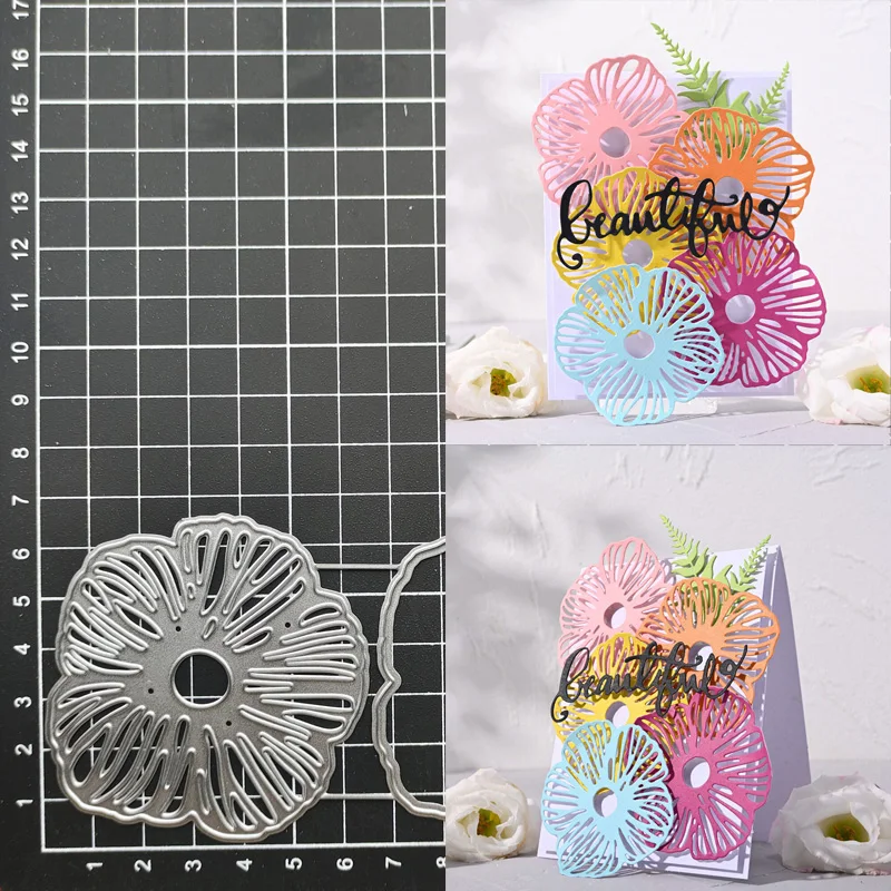 

Metal Cutting Dies Cut Mold Flowers Decoration Scrapbook Paper Craft Knife Mould Blade Punch Stencils