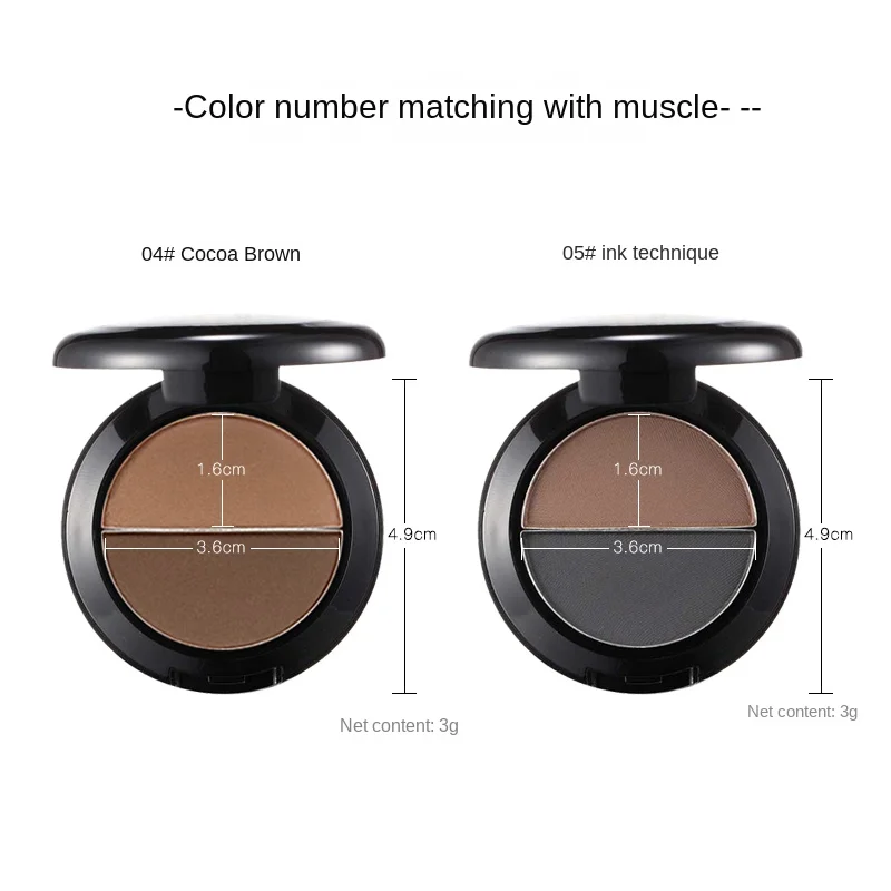 Двухцветная пудра для бровей HXL натуральное украшение гладкий трехмерный нежный