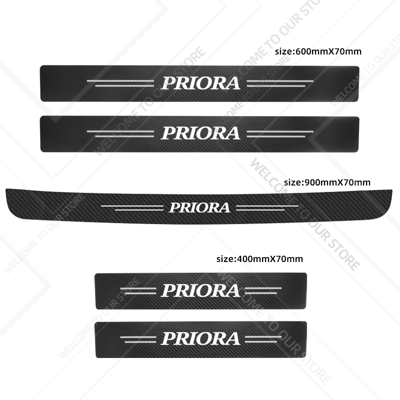

4/5 шт. для логотипа Priora Vision 4X4, наклейка на бампер багажника автомобиля, защитная накладка на порог, аксессуары
