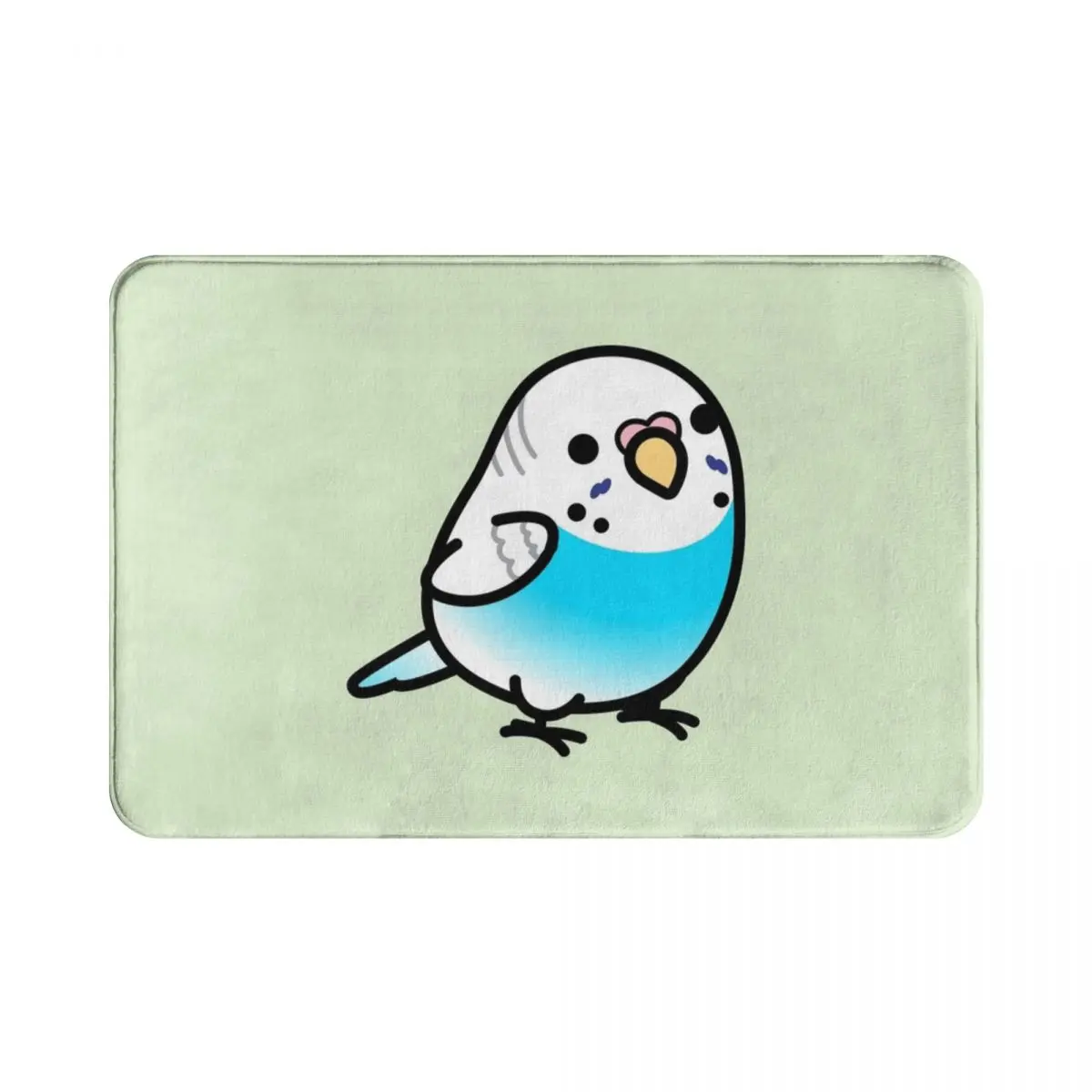 

Chubby Blue Budgie Polyester Doormat Rug carpet Mat Footpad Non-slip Washable Entrance Kitchen Bedroom balcony toilet 40*60cm