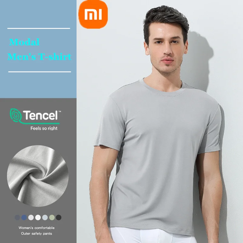 

New Xiaomi mijia 60S modal men's T-shirt round neck skin-friendly breathable moisture wicking casual solid color short sleeves