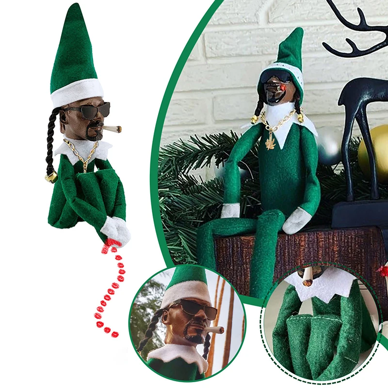 

Snoop on A Stoop Figurines Christmas Decoration Elf Doll Spy on A Bent Home Desk Ornament Figure New Year Gift Miniatures Toy