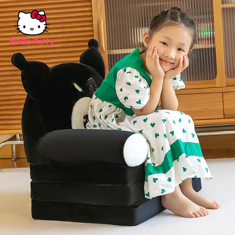 

Детский диван Hello Kitty, складной плюшевый диван-кровать для ленивых с мультяшным принтом, два в одном, со спинкой, полипропиленовый хлопок, тре...