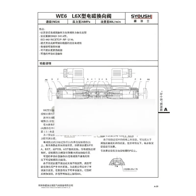 Электромагнитный направляющий клапан 4WE6D-50AG24NZ5L, точечный направляющий клапан 4WE6D-50AG24NZ4 (art.: 3920da24ef88f) - 3920da24ef88f