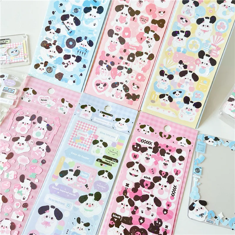 

1 лист, наклейки с изображением милого щенка