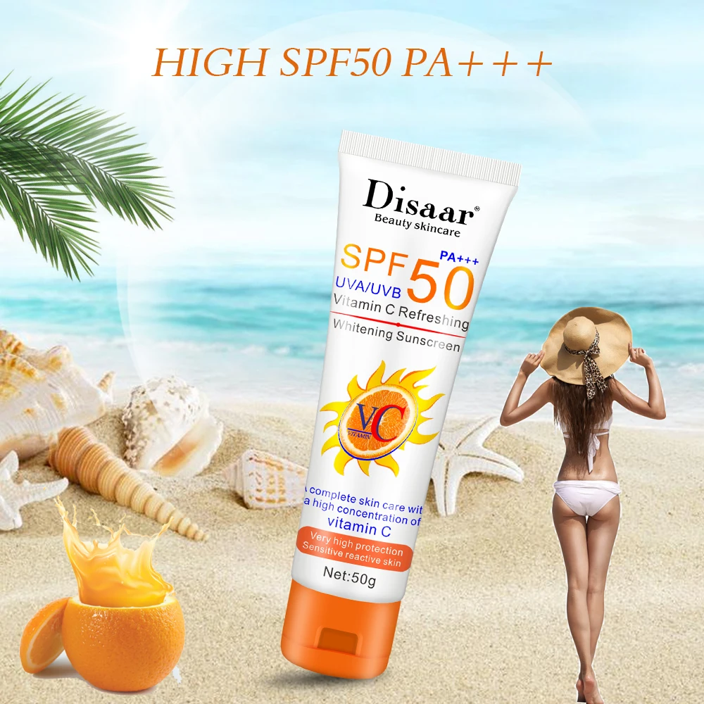 

Disaar 50g Vitamin C Sunscreen Anti-Aging Oil-control Moisturizing Sun Cream Refreshing Whitening Skin Protective Sunblock