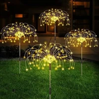solar light outdoors fireworks lamp grass globe dandelion flash string fairy lights 90led for garden lawn christmas lights