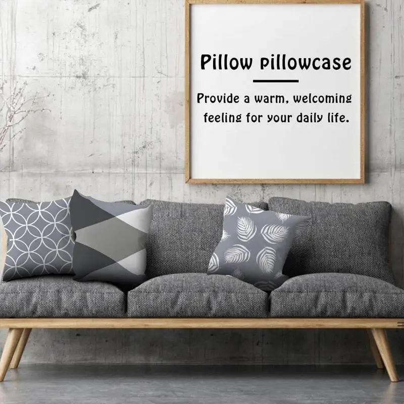 

Наволочка с милым рисунком 4545 см, декоративная наволочка с принтом, серые геометрические однотонные Квадратные наволочки для кровати