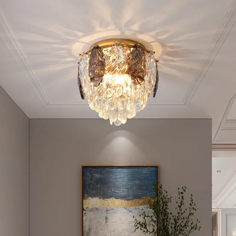 

Creative LED Crystal Aisle Light Porch Light Corridor Modern Minimalist Cloakroom Ceiling Light Balcony Lighting Lamps