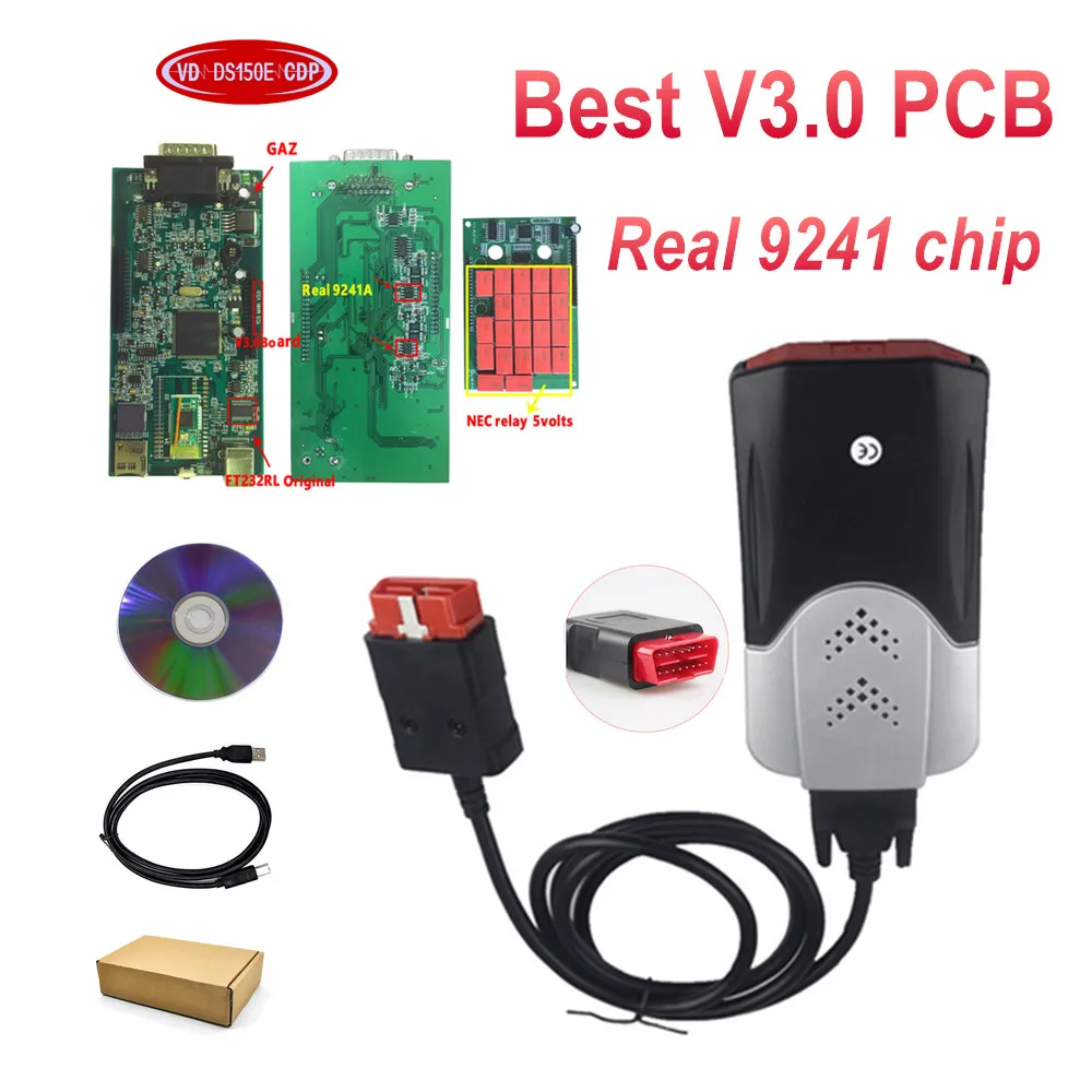 Печатная плата VD DS150E CDP Bluetooth V3.0 для Tnesf Delphis Orpdc V3 с 21 реле чип 9241 RT232RL TCS Pro