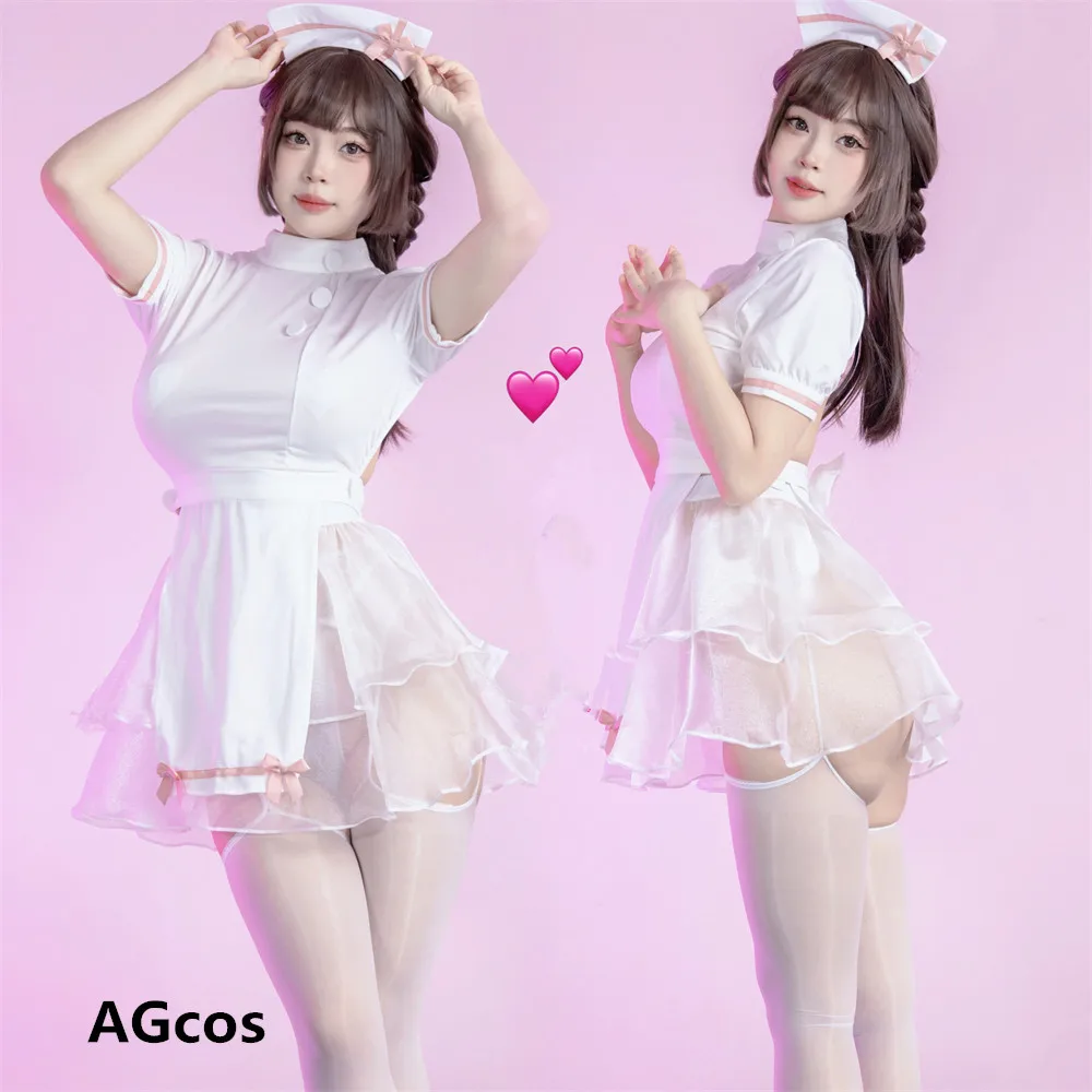

Оригинальный дизайн, милое платье для медсестры AGCOS, женское платье, Красивое Прозрачное сексуальное платье для косплея