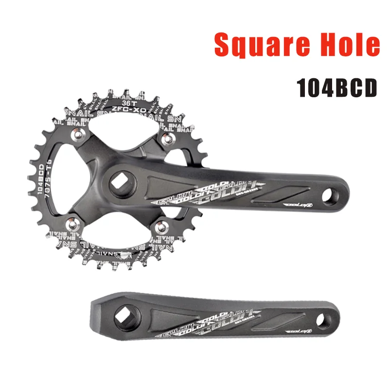 

Mtb Crankset 170mm/175mm Square Hole Crank with Bcd Crown 104 32T/34T/36T/38T/40T/42T Narrow Wide Chainring Bike Parts