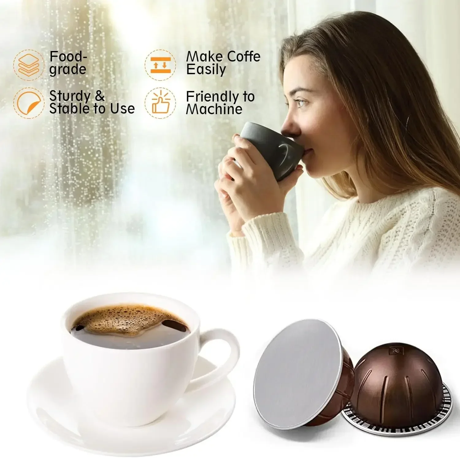Колпачки из алюминиевой фольги для капсул Nespresso Vertuo
