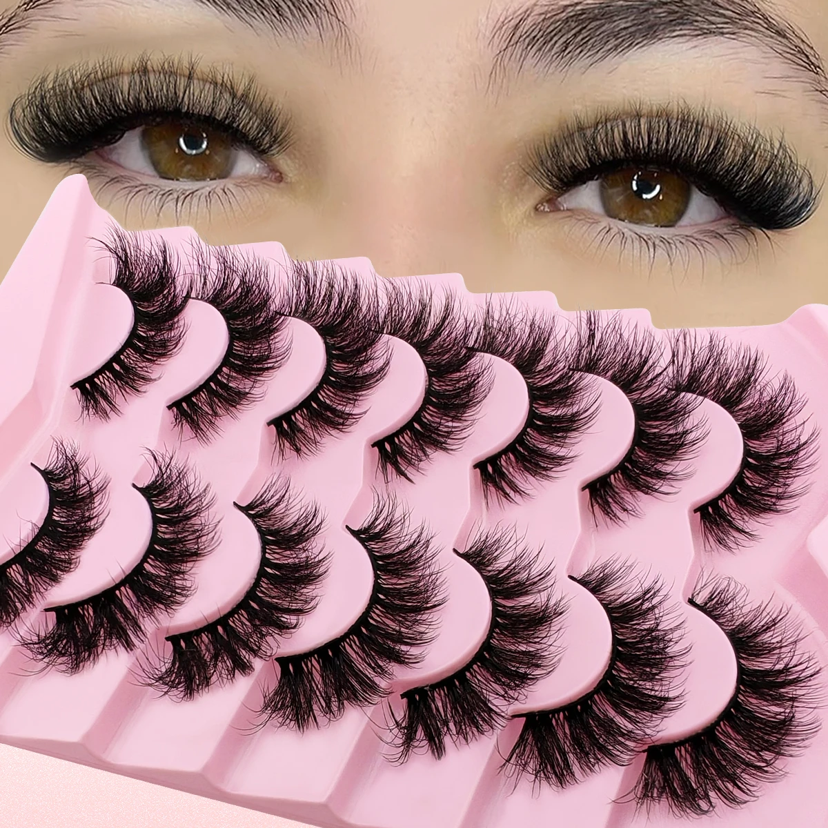7 пар пушистых ресниц Натуральные Искусственные норковые накладные ресницы