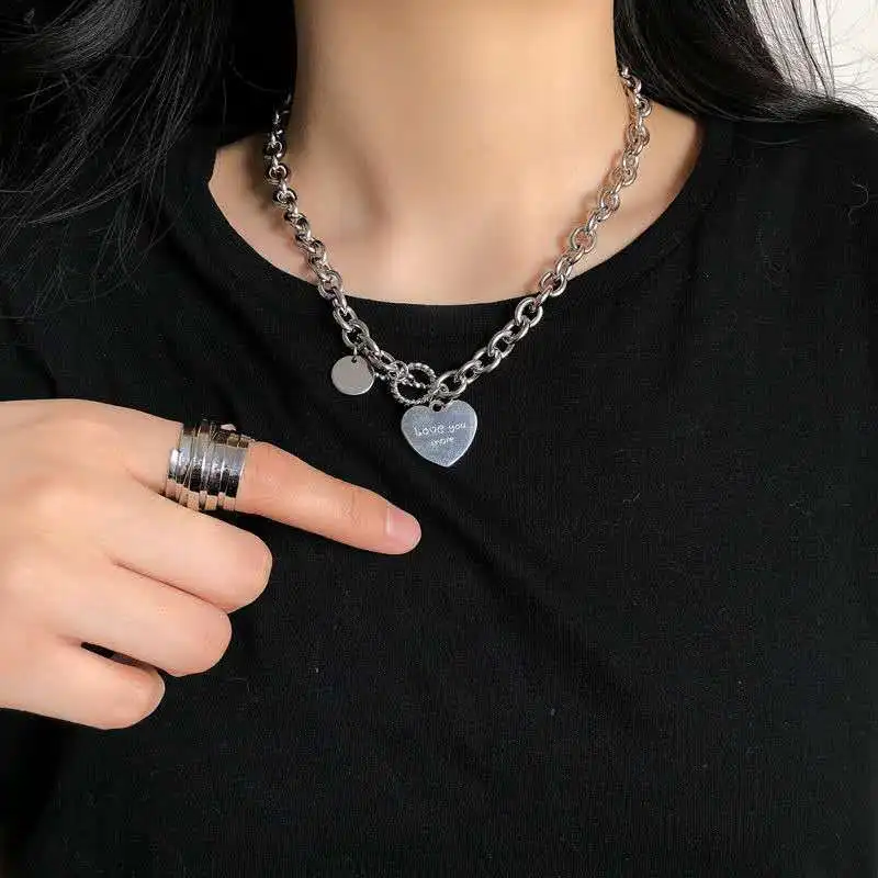 

2022 New Hip Hop Vintage Love Clavicle Chain For Women Jewelry Gift