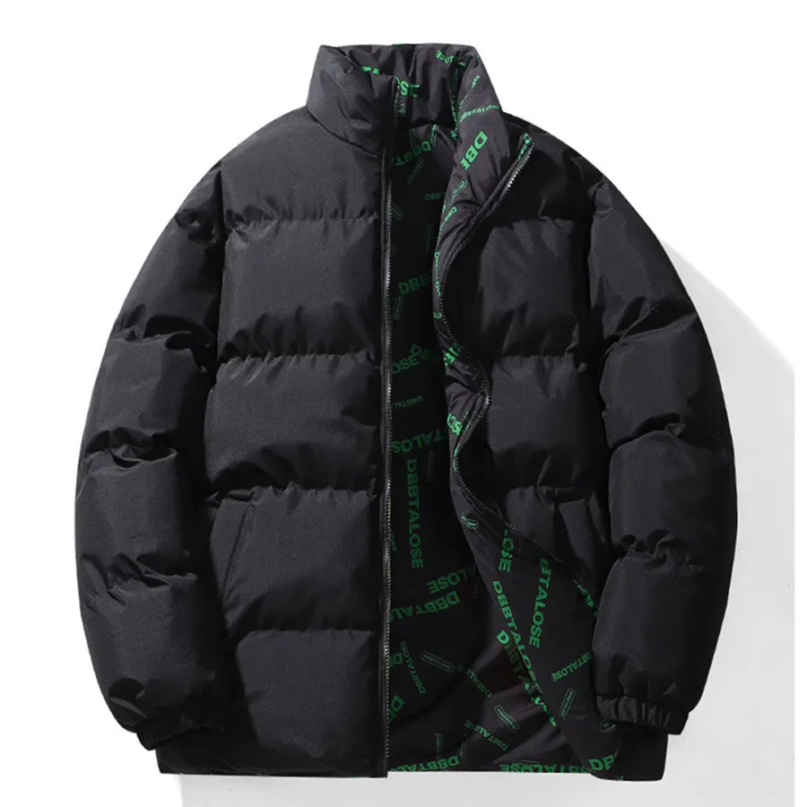 Повседневная Уличная одежда зимняя двухсторонняя парки Мужская однотонная