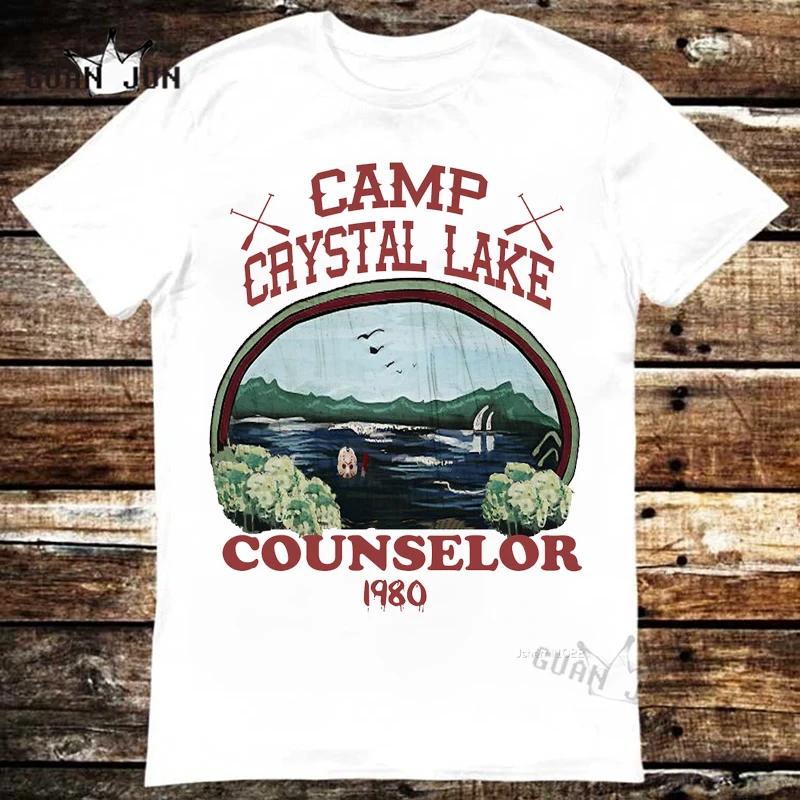 Camp Crystal Lake T Shirt Diy Big Size 100% Cotton Camp Crystal Lake Horror Movie Scary Slasher Terrifying Jason Vorhees 2022