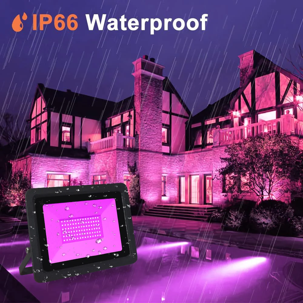 

10W LED UV Black Light Flood Light with Plug 395nm Glow In The Dark for Halloween Grow Party Aquarium Fluorescent Poster Stage