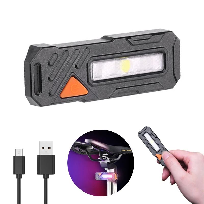 

Многофункциональный красный и синий предупреждающий фонарь, зарядка через USB, велосипедный задний фонарь, светодиодный водонепроницаемый ...