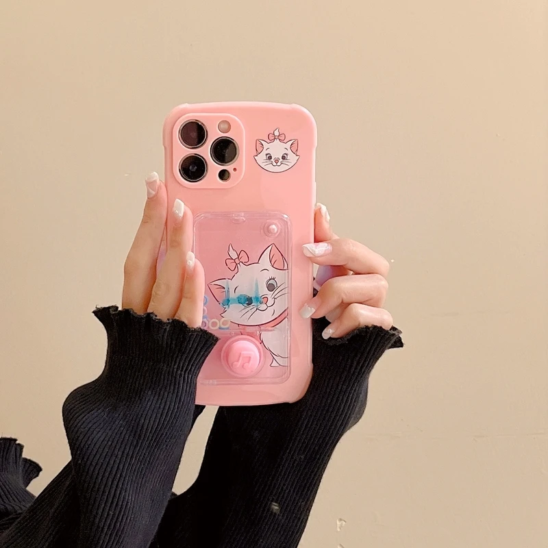 

Cute Pink Cat Game Console Stress Reliever Phone Case For iPhone 11 12 13 Pro Xs Max X Xr 7 8 Puls SE 2 Shockproof Soft Cover